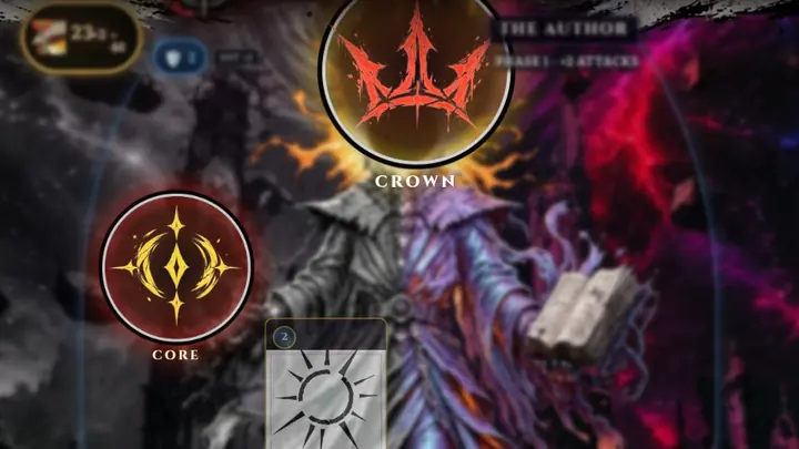 A Release attack dragged toward the Crown and Core weak spots of the final boss